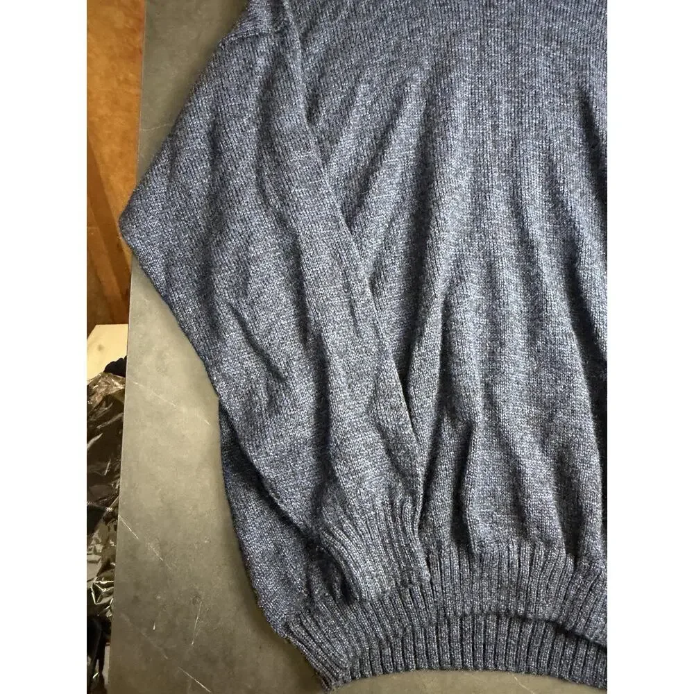 VTG Alpaca Sweater Men’s XL Navy Blue Made In Peru Crewneck Wool Knit 90s
